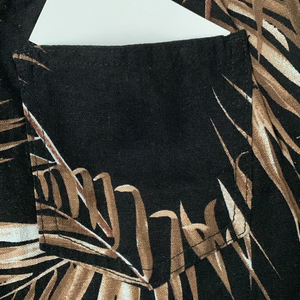 NWT Per Se Women's Black Brown Linen Blend Tropical Shorts Pockets Size S - Picture 10 of 12